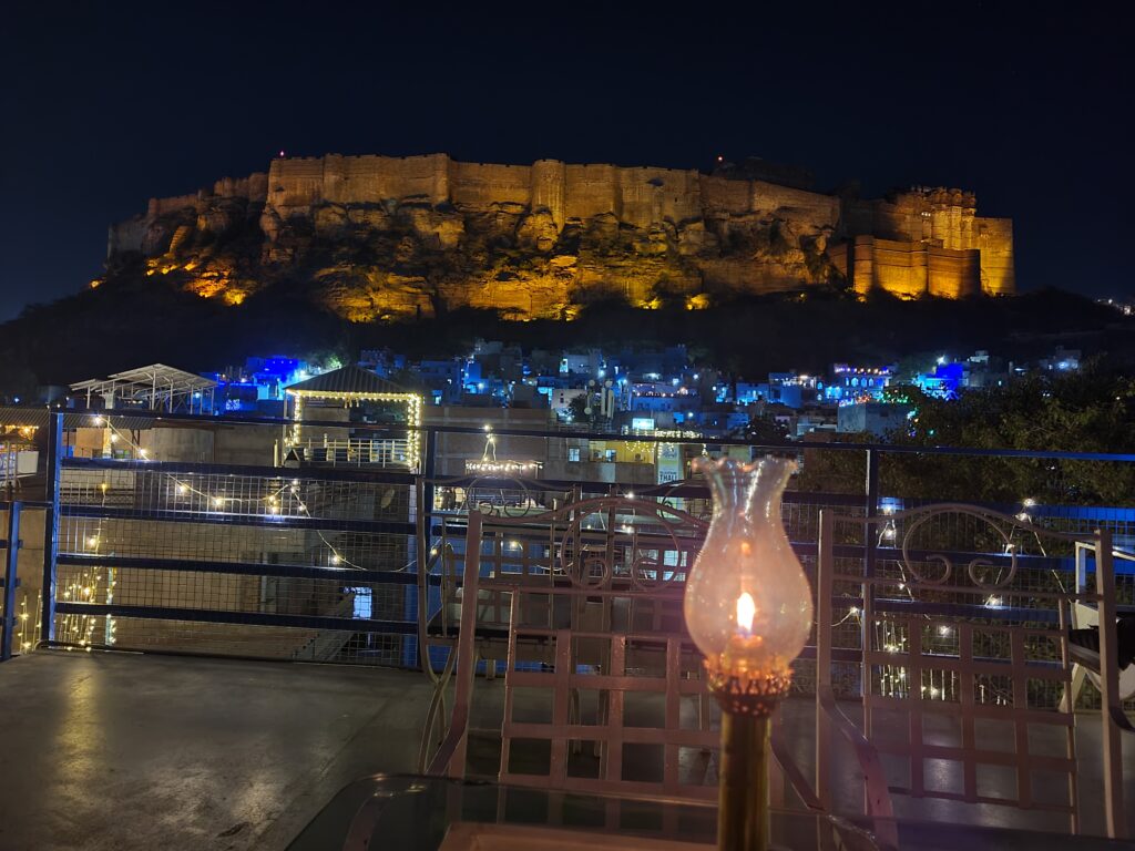 View of Mehrangarh fort from Zostel, Jodhpur.