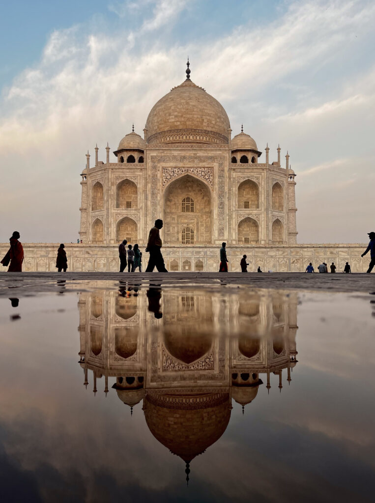 A reflection of Taj Mahal